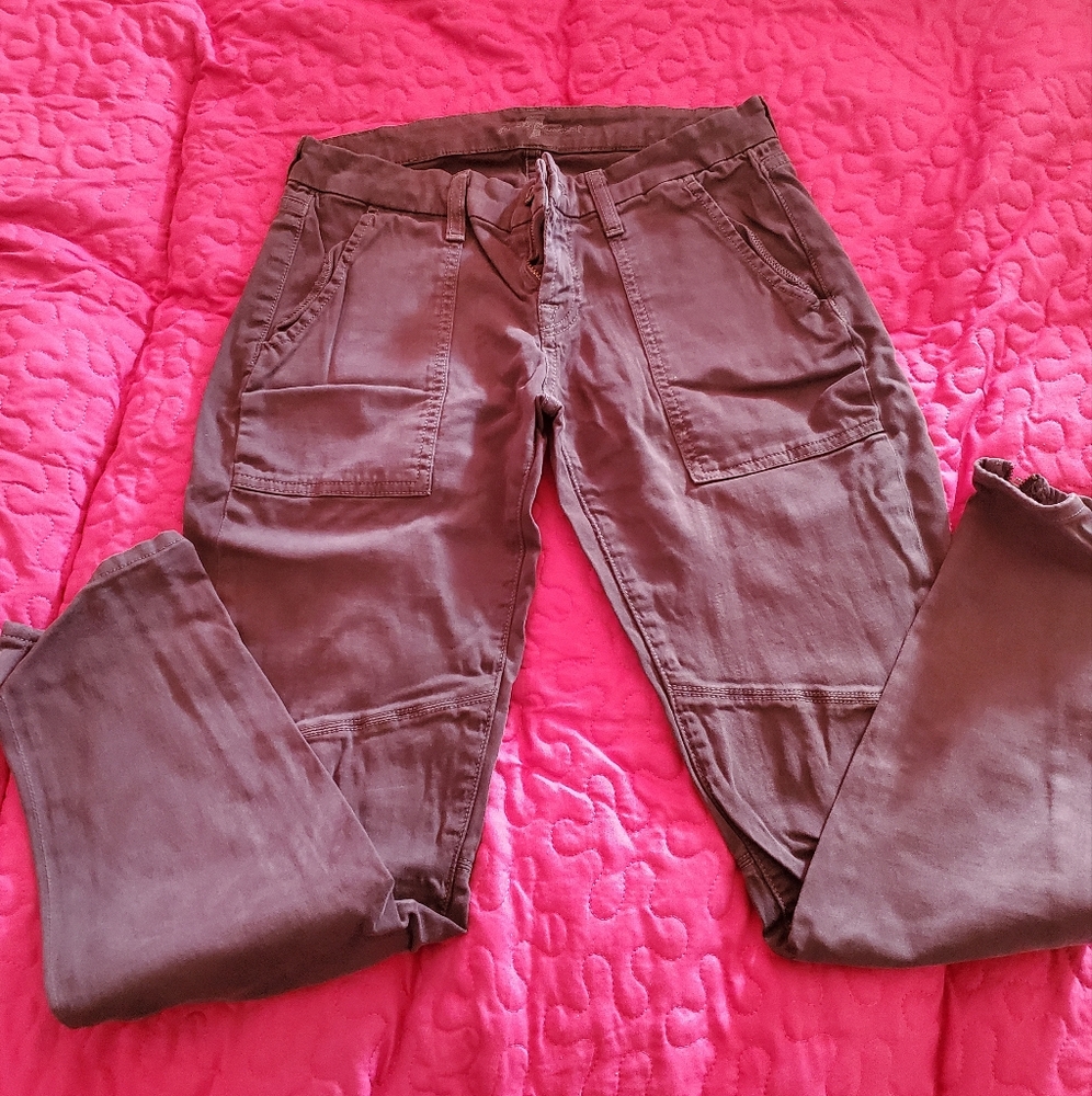 7 For All Mankind Grey Straight Leg Pants